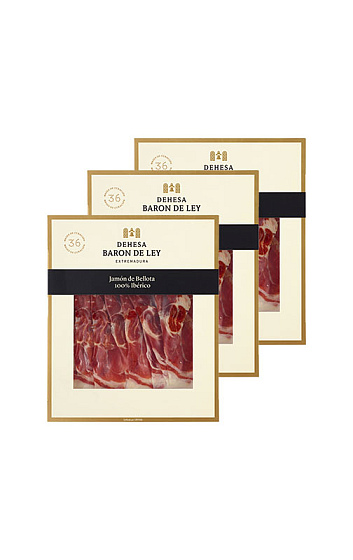 Jamón de Bellota 100% Dehesa Baron de Ley loncheado a mano (3 x 80 g)