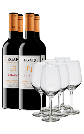 Prodotto: Legaris Crianza 2022 (x4) con calici (x6)