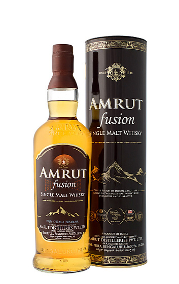 Amrut Fusion Indian Single Malt Whisky con estuche