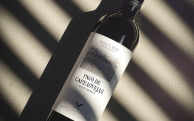 Detalle de la botella de vino Pago de Carraovejas 2024