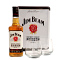 Jim Beam 70 cl. + Estuche de Lata + 2 vasos