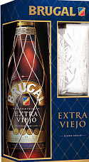 Estuche Brugal Ron Extra Viejo con Vaso